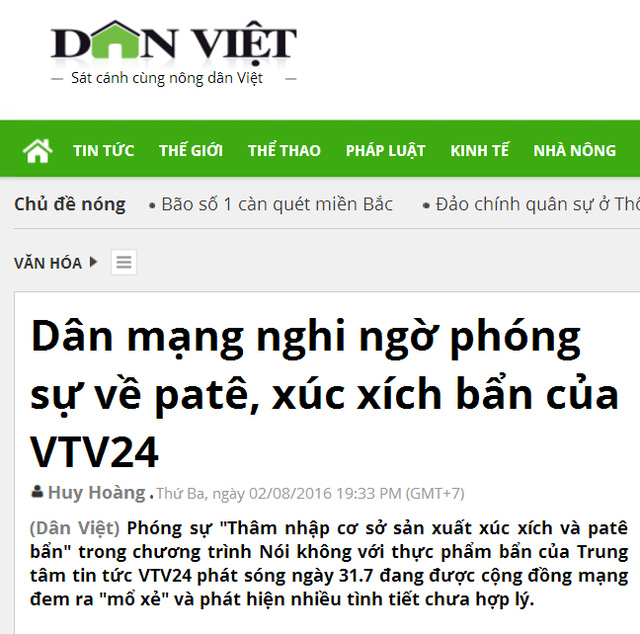 Gửi đơn khiếu nại, VTV24 bác lời tố cáo dàn dựng phóng sự pate, xúc xích bẩn - Ảnh 2.