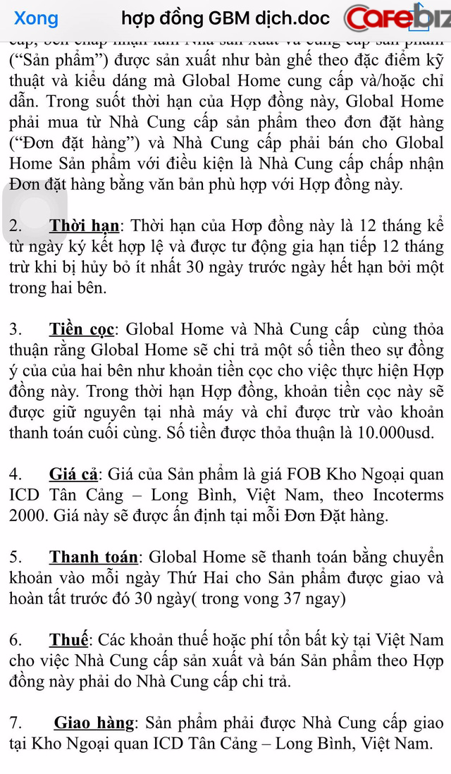 Người tố vợ chồng Thu Minh quỵt nợ vừa công khai hợp đồng phản pháo cáo buộc hàng xuất bị hỏng của Global Home - Ảnh 2.