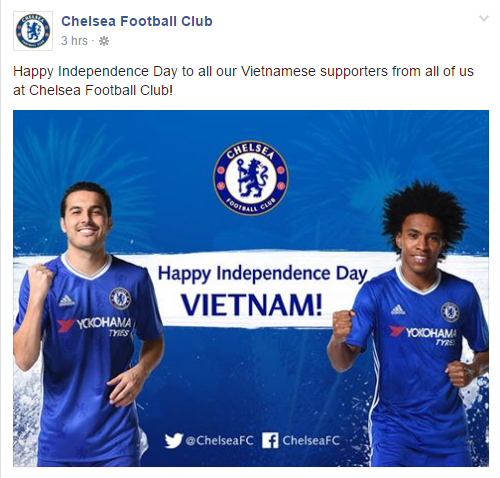 Borussia Dortmund, Chelsea chúc mừng Quốc khánh Việt Nam - Ảnh 2.