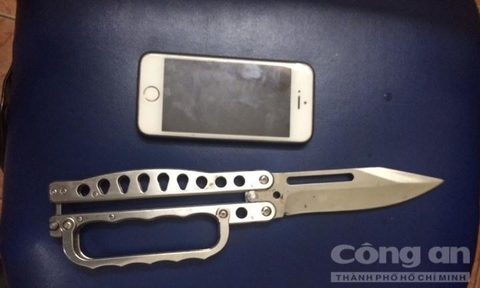 Hạ gục kẻ mang dao xông vào cửa hàng trộm iPhone - Ảnh 1.