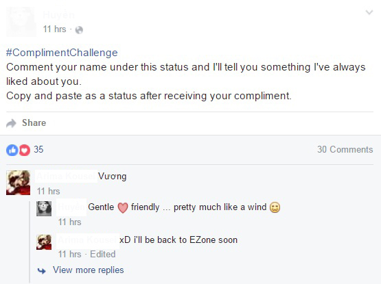 Compliment Challenge – Thử thách xinh xắn nhất trên Facebook từ trước đến nay! - Ảnh 3.