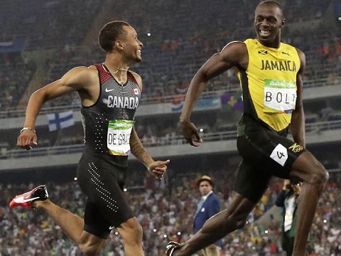 Cộng đồng mạng phát sốt với cảnh tình tứ giữa Usain Bolt và Andre De Grasse - Ảnh 3.