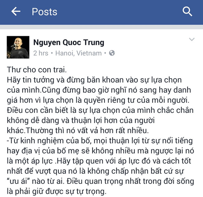 NS Quốc Trung viết tâm thư gửi con trai: Sang hay không là ở con người, đừng nghĩ có tiền là sang được nhé! - Ảnh 3.