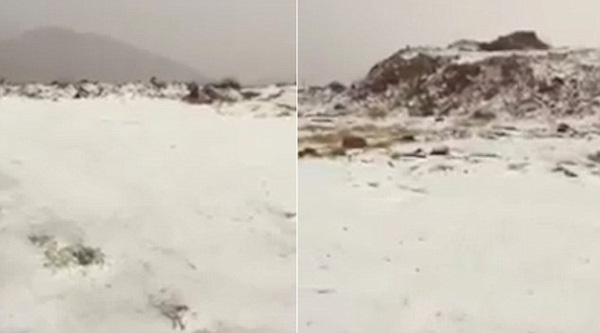 Hiện tượng lạ: Tuyết bỗng rơi trắng xóa trên sa mạc khô cằn - Ảnh 4.