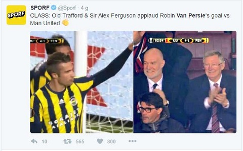 ĐẶC BIỆT: Sir Alex và CĐV Man United vỗ tay chúc mừng pha làm bàn của Robin van Persie - Ảnh 5.