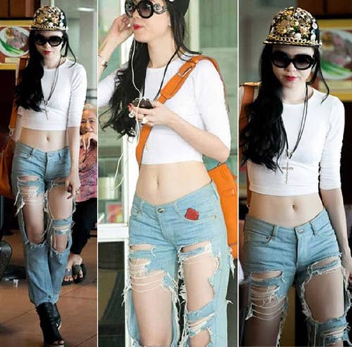 Nóng mắt với mốt quần jeans rách của giới trẻ - Ảnh 7.