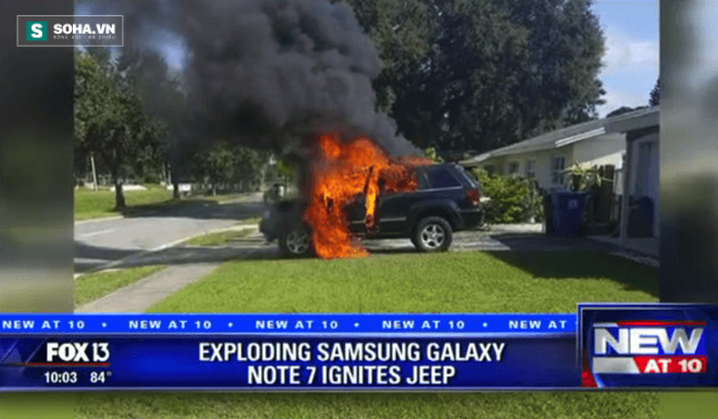 Galaxy Note 7 phát nổ, thiêu rụi một chiếc xe Jeep - Ảnh 1.