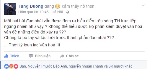 Tùng Dương bị fan Sơn Tùng tấn công, phê phán - Ảnh 1.