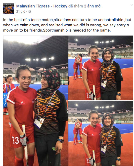 VĐV chủ nhà Malaysia gạt gậy trúng má đối thủ Singapore - Ảnh 2.