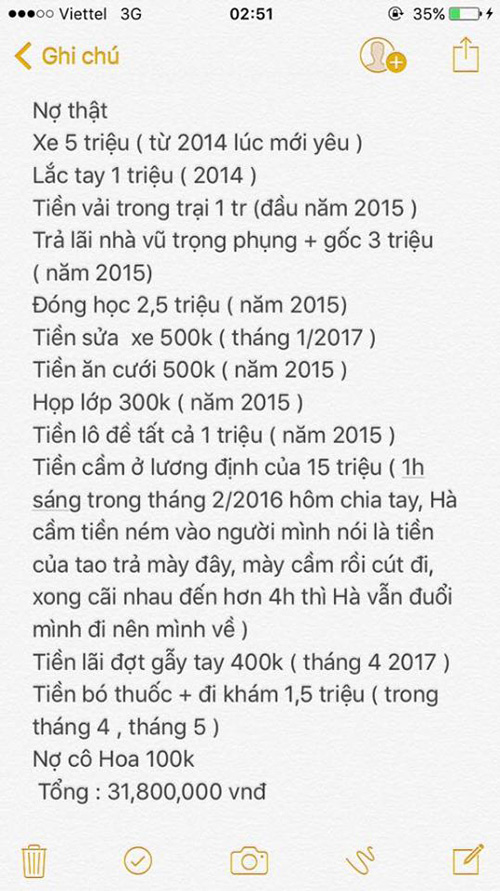 Chia tay sau 4 năm yêu nhau, cặp đôi kê khai tình phí, đòi đối phương từng đồng - Ảnh 6.