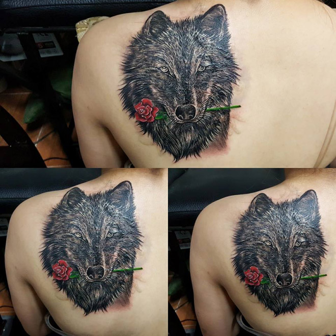 HÌNH XĂM CON SÓI KẾT HỢP CHIẾN BINH LA MÃ mới nhất 2021  TooArt  Tattoo  and Piercing Salon