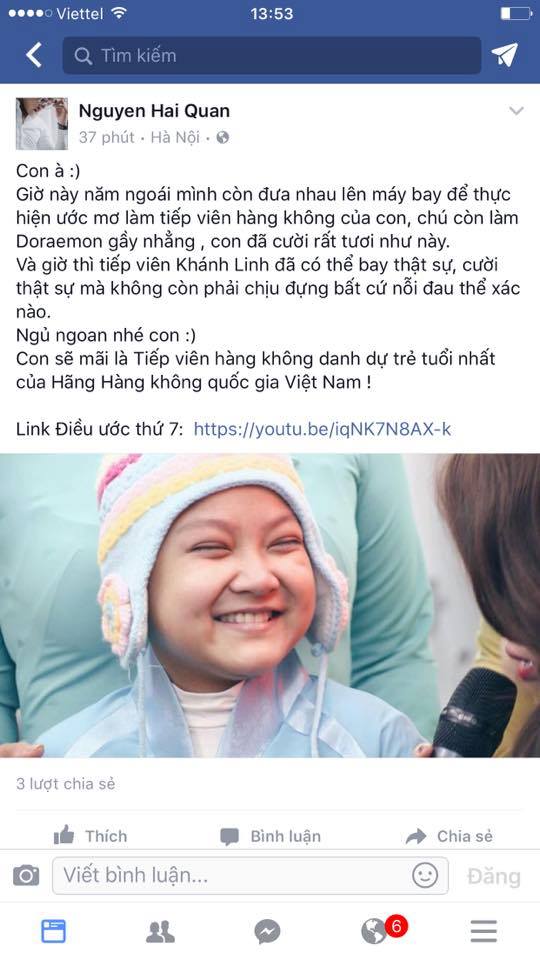 Cô bé Khánh Linh - tiếp viên hàng không nhí của Điều ước thứ 7 đã qua đời - Ảnh 2. Cô bé Khánh Linh - tiếp viên hàng không nhí của Điều ước thứ 7 đã qua đời - Ảnh 2.