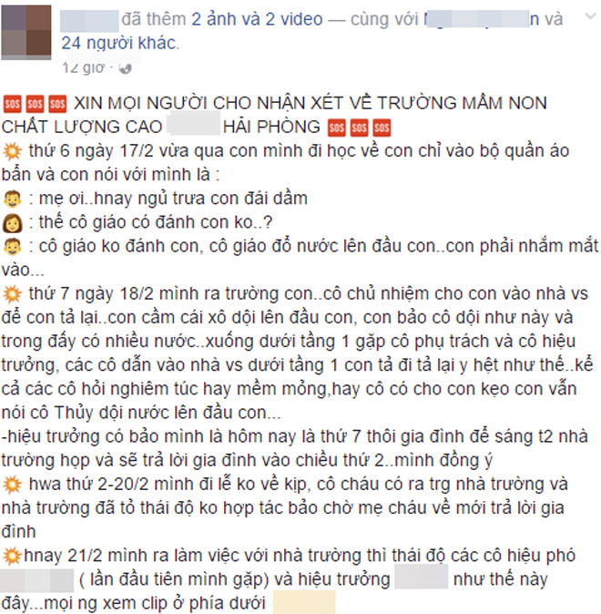 Tạm đình chỉ cô giáo bị tố giội nước lên đầu bé trai 4 tuổi ở Hải Phòng - Ảnh 3.