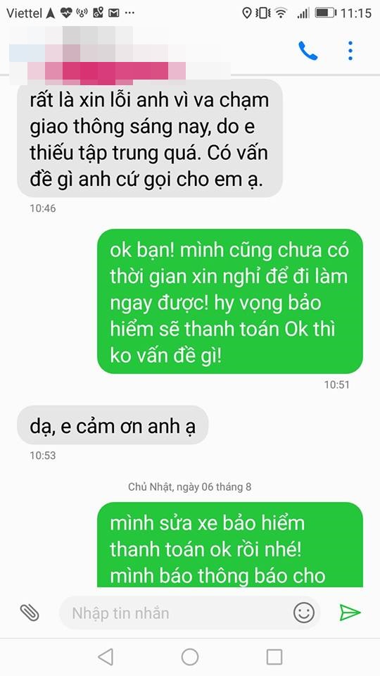 Vụ đâm xe trên phố Hà Nội và tin nhắn tài xế nhận được sau khi trở về nhà  - Ảnh 2.