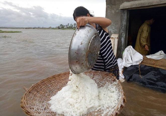 Nước ngập trắng đồng, diêm dân nháo nhào đi cứu muối trong biển nước - Ảnh 5.