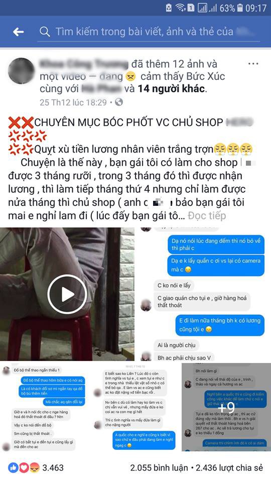 Nhân viên đến đòi lương, vợ chồng chủ shop kiếm cớ không trả tiền và lao vào đánh người - Ảnh 2.