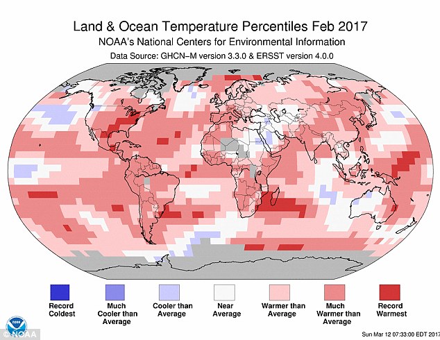 Không có El Nino nhưng nhiệt độ Trái Đất tháng 2/2017 vẫn đạt mức đáng sợ - Ảnh 1.