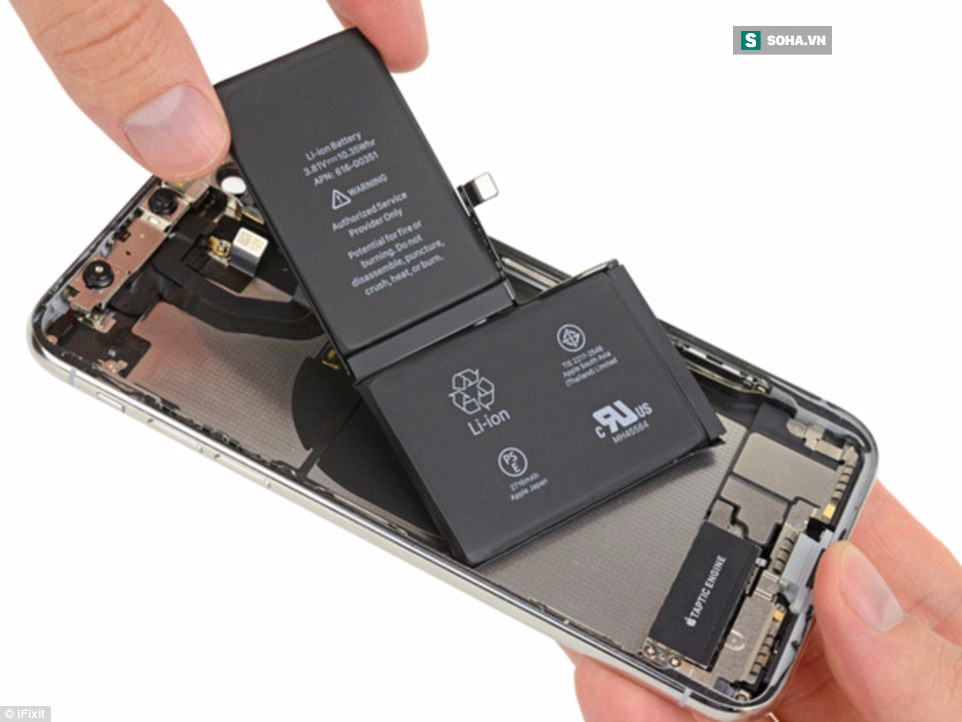 Mổ bụng iPhone X hai viên pin camera True Depth iFixit đánh giá 6 điểm  sửa chữa