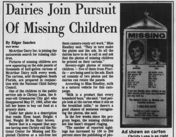 Người Mỹ tìm kiếm trẻ em bị mất tích thông qua hộp sữa - Ảnh 4.