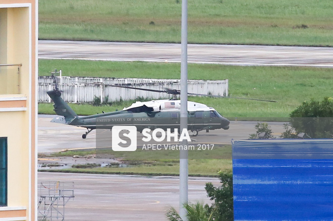 Marine One của tổng thống Trump có màn bay thử ấn tượng trong sân bay Đà Nẵng - Ảnh 2.