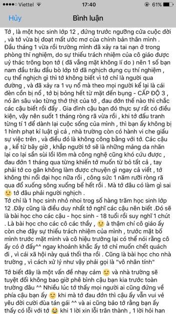 Hà Nội: Nữ sinh THPT Phan Đình Phùng bị bỏng nặng vì nổ trong giờ thực hành Hóa - Ảnh 1.