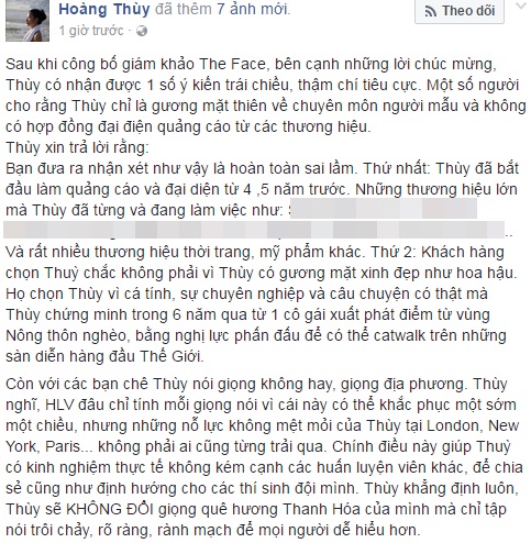 Bị chê giọng quê, Hoàng Thùy khẳng định sẽ không thay đổi trên The Face - Ảnh 2.