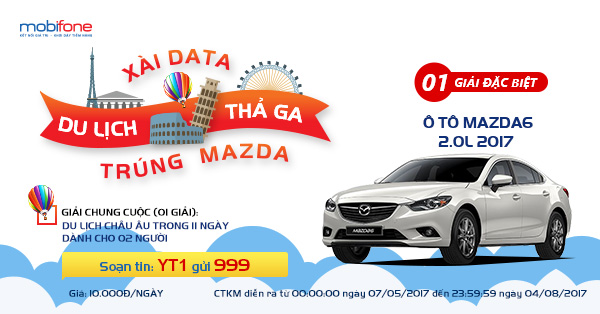 Cơ hội trúng Mazda6 khi đăng ký gói truy cập Youtube không giới hạn dung lượng của MobiFone  - Ảnh 1.