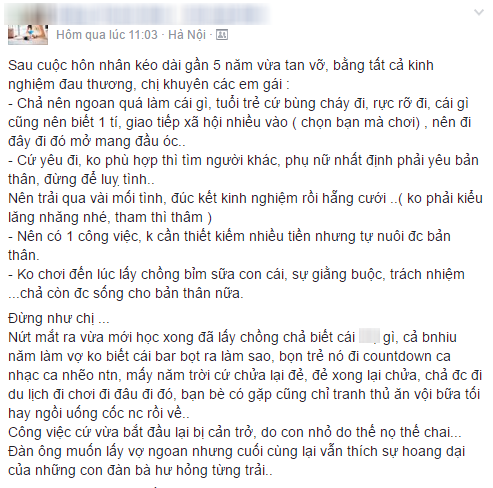 Đừng như chị, mẹ đơn thân chia sẻ kinh nghiệm sau 5 năm hôn nhân ràng buộc khiến chị em đồng cảm - Ảnh 1.