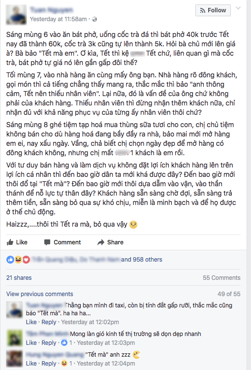 Ám ảnh giá cả ăn uống leo thang với lí do Tết mà, dù Tết đã qua từ bao giờ! - Ảnh 2.