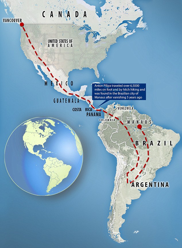 Chàng trai đi bộ 10.000km, vượt 2 lục địa đến tận rừng Amazon xuất hiện sau 5 năm mất tích - Ảnh 2.