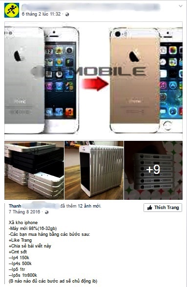 Chiêu lừa bán iPhone giá bèo để câu Like vẫn tái diễn sau Tết - Ảnh 1.