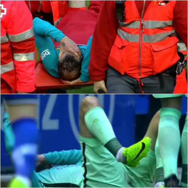 Cẩn thận khi xem: Sao Barca chấn thương gập cổ chân kinh hoàng - Ảnh 2.