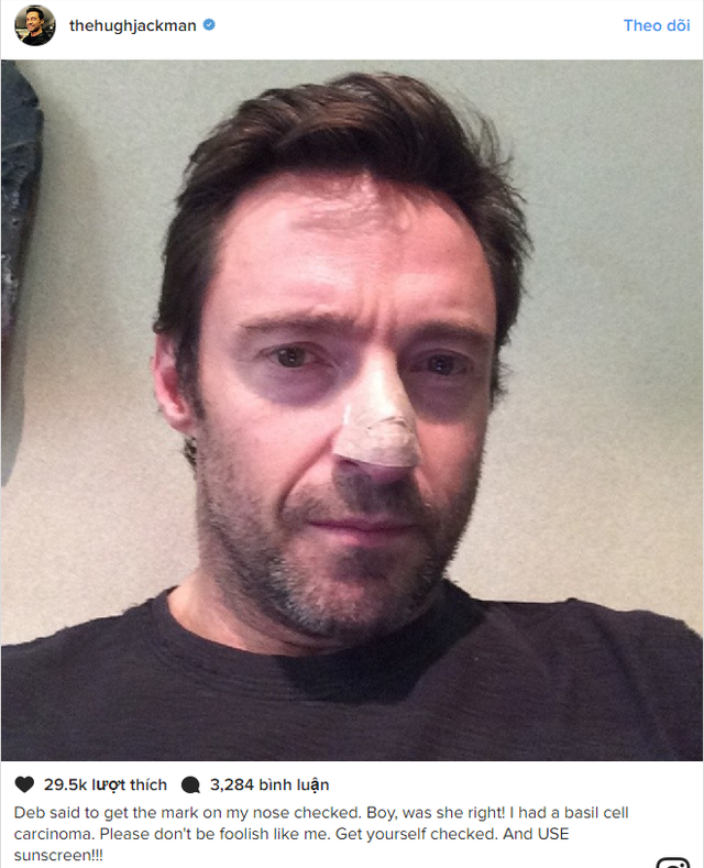 Người sói Hugh Jackman và thông điệp gửi đến người hâm mộ trên Instagram sau khi bị ung thư da - Ảnh 2.