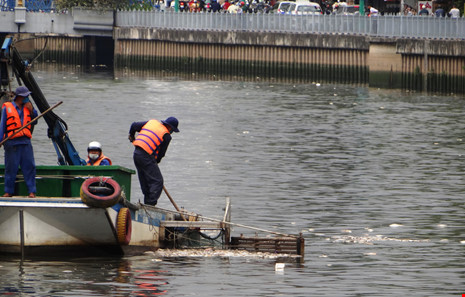 Tốn tiền khủng nếu bơm ôxy cứu cá kênh Nhiêu Lộc - Ảnh 1.