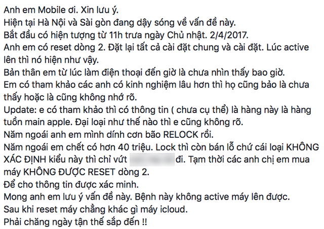 Nhiều iPhone tại Việt Nam bất ngờ biến thành cục gạch sau khi reset, nghi vấn là hàng dựng tuồn linh kiện từ Apple? - Ảnh 2.