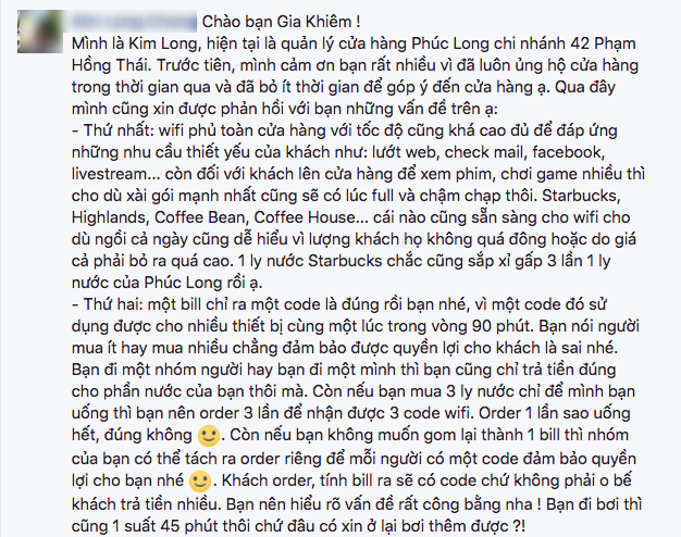 Quản lý trà sữa Phúc Long lên tiếng: Ngồi 11 tiếng vẫn đòi dùng wifi miễn phí là thiếu công bằng với khách đến sau - Ảnh 2.