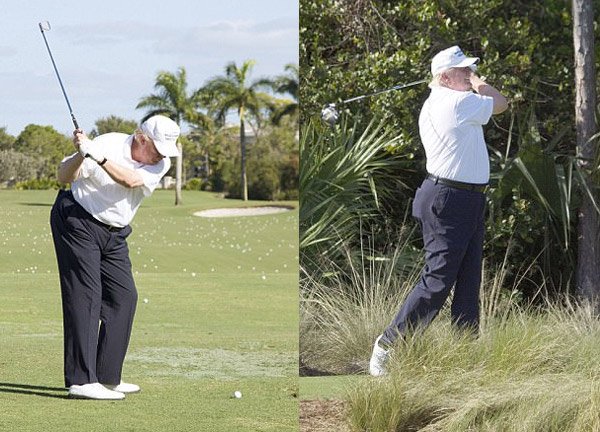 Ông Trump đi đánh golf sau tuyên bố tiết kiệm tiền - Ảnh 1.