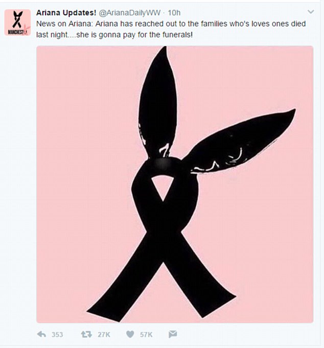 Ariana Grande muốn lo liệu chi phí hậu sự cho các fan thiệt mạng sau vụ đánh bom - Ảnh 1.