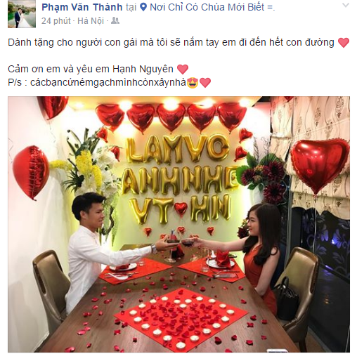 Màn cầu hôn lãng mạn như phim Hàn của tuyển thủ U23 Việt Nam - Ảnh 1.