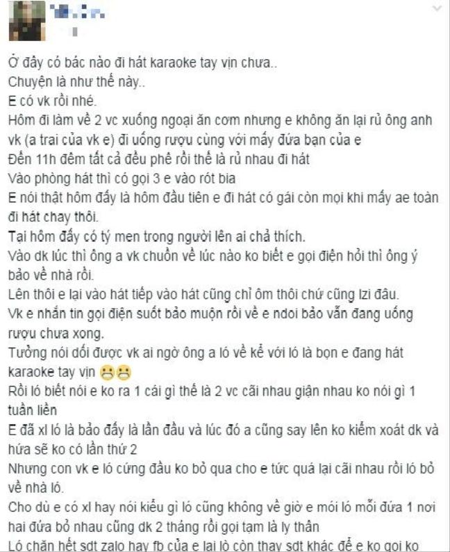 Tự thú gây bão của ông chồng đi hát karaoke “tay vịn” bị anh vợ “hớt lẻo”, suýt tan cửa nát nhà - Ảnh 2.