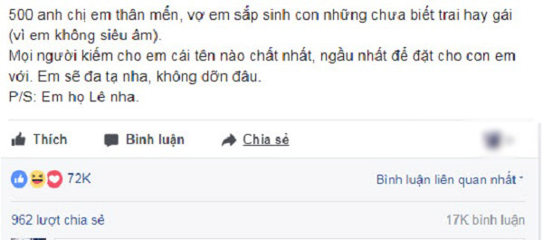 Bố mẹ nhờ đặt tên con thật chất ngầu, dân mạng ào ào tư vấn: Lê Xanh Chưa Chín, Mai Cơn Pheo - Ảnh 2.