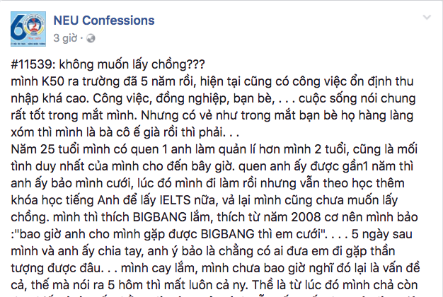 Nói bạn trai bao giờ cho đi xem Big Bang thì cưới, 5 ngày sau cô gái bị chia tay không thương tiếc - Ảnh 1.