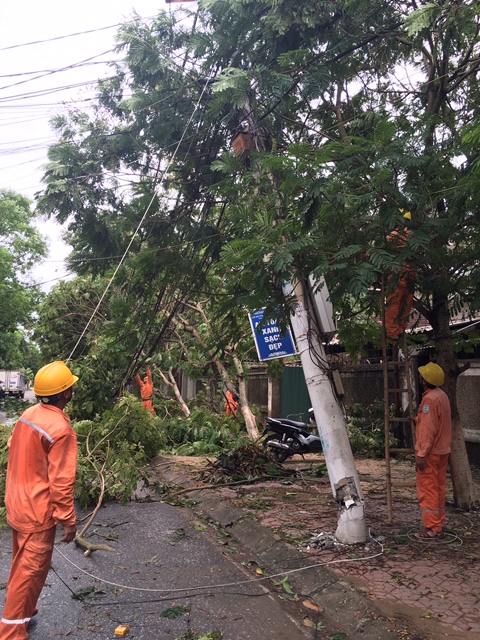 Hệ thống lưới điện hàng trăm xã bị ảnh hưởng do bão số 2 - Ảnh 1.