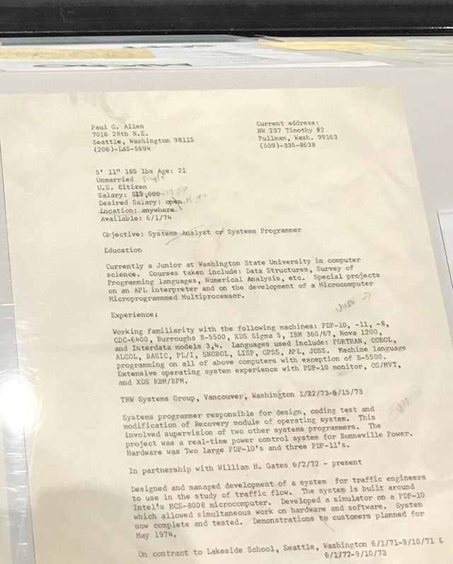  Đây là CV của Bill Gates từ năm 1974, nhìn mức thu nhập ở năm nhất Đại học là hiểu vì sao ông có thể trở thành tỷ phú sớm như vậy  - Ảnh 2.