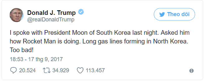 Trung Quốc lo sốt vó vì ông Trump gọi ông Kim Jong Un là Người tên lửa - Ảnh 1.