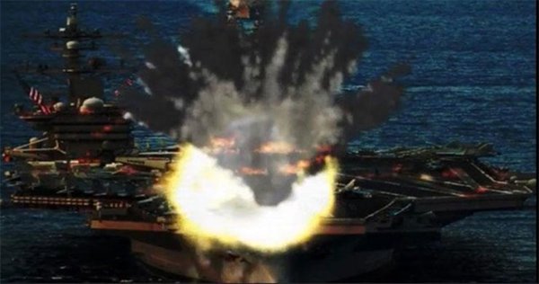 Triều Tiên tung ảnh dọa bắn cháy tàu sân bay Mỹ - Ảnh 2.