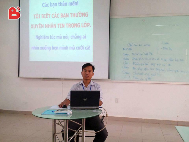 Lời cảnh cáo không được nhắn tin trong lớp siêu bá đạo của thầy giáo trẻ - Ảnh 1.