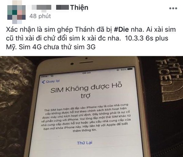 iPhone bản lock đồng loạt đột tử tại Việt Nam, SIM ghép vô tác dụng - Ảnh 1.