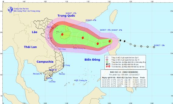 Bão số 11 đã đi vào Biển Đông, miền Bắc nguy cơ lụt nặng - Ảnh 1.