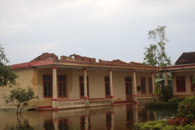 Ngập lụt sau áp thấp nhiệt đới, đỉa vào cả trường học - Ảnh 2.